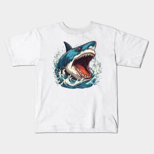 SHARK AND JAWS COLORED CARTOON STYLE, CROCO Kids T-Shirt